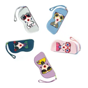 Vibrant Patterned Eyewear Case - Lightweight Waterproof Glasses Pouch with Carabiner, Portable Sunglasses Organizer, Unique Artist Designs, Foldable Travel Essential for Sports & Daily Use Couple's glasses, sunglasses pouch, 10 Colors