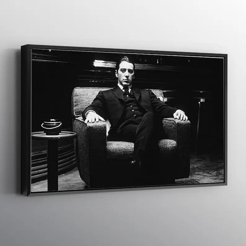 The Godfather Al Pacino Print Wall Art Canvas. Printed Smooth Surface. Ready to Hang Canvas.
