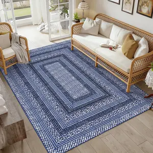 Modern Bordered Entryway Rug Soft Non-slip Low-pile Non-shedding Geometric Print Rug Washable for Bedrooms Dining Rooms Offices Game Rooms Laundry Rooms and Entryways carpet floor decor