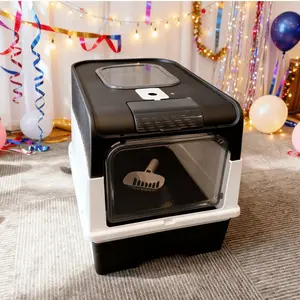 No More Litter Box Smell: The Multi-Cat Odor-Free Box. Huge Capacity, Drawer Clean, Convertible Lid for Full/Open Use