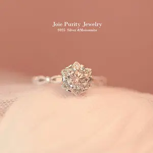 Rose Vine Wrapped 0.5ct Moissanite Ring  | S925 Silver | Romantic & Sweet | Perfect for Wedding, Party, Date & Holiday