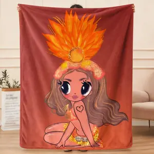 Karol G  flannel blanket, exclusive gift for home, office, camping travel, personalized pattern design, modern style, soft texture