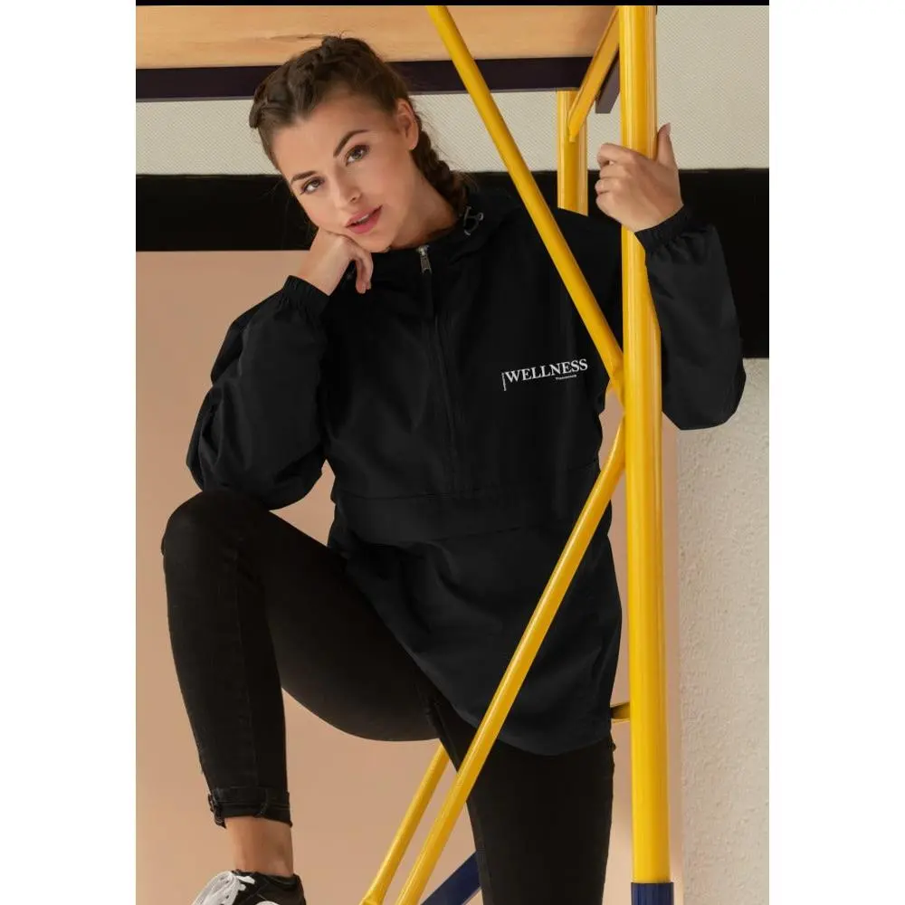 Embodyd Wellness Champion Adult Packable Anorak 1/4 Zip Jacket Dark