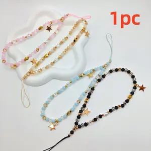 Star Bead Phone Chain Cell Phone Charm Multiple Colors Available, Stylish High-End Design, Creative Cute Mobile Strap Mobile Phone Accessory for Ccd Camera, Perfect Gift for Friends and Colleagues Phone Lanyard