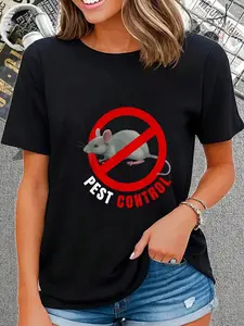100% Cotton Best Control Mouse Rat Stop Sign T-Shirt T-Shirt