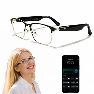 PLEIVO Smart Audio AI Glasses with Real-Time Translation App, Meeting Voice Recorder with Auto Transcription, All-Day Photochromic UV/Blue Light Protection, WhatsApp & Messenger Call Translation, 1-Year US Replacement Warranty， Bluetooth Wearable