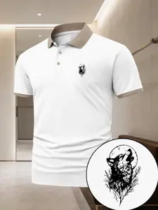 Men's High-Quality Polo Shirt with Graphic Print, Polyester Fabric, Regular Fit, Summer Short Sleeve, Casual Outdoor Wear, Birthday Gift, Top