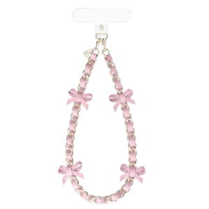 Pink Bow Leather Chain Phone Charm Pink Bow Leather Chain Phone Charm