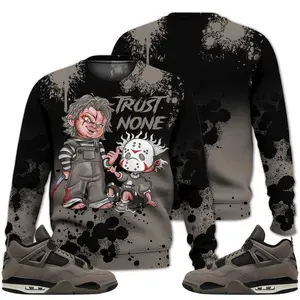 4 Cave Stone Sweatshirt, Cave Stone 4s Shirt, Trust No One Scary Outfits Streetwear Unisex Sneaker Matching Sweatshirt Clothes Fabric Fleece Menswear