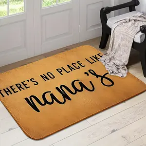 Grandmother Theme Cozy Rug Door Mat, American Vintage Style Entryway Dust Absorbent Pad, 0.8cm Flannel Material, Casual Carpet