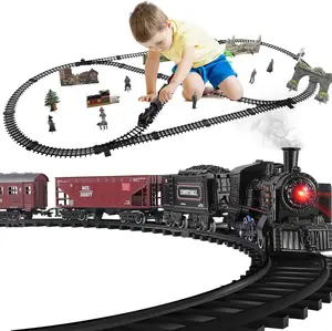 3 CarriagesMetal Alloy Model Train Set, Electric Train Toy , with Realistic Train Sound，Lights and Smoke, Christmas gifts, birthday gifts