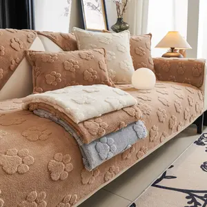 Comfortable Thick Sofa Couch Covers, 1 Count Non-Slip Cushion Protector, Cute Cartoon Animal Prints, Pet Friendly, Soft Fleece Fabric, Suitable for living room