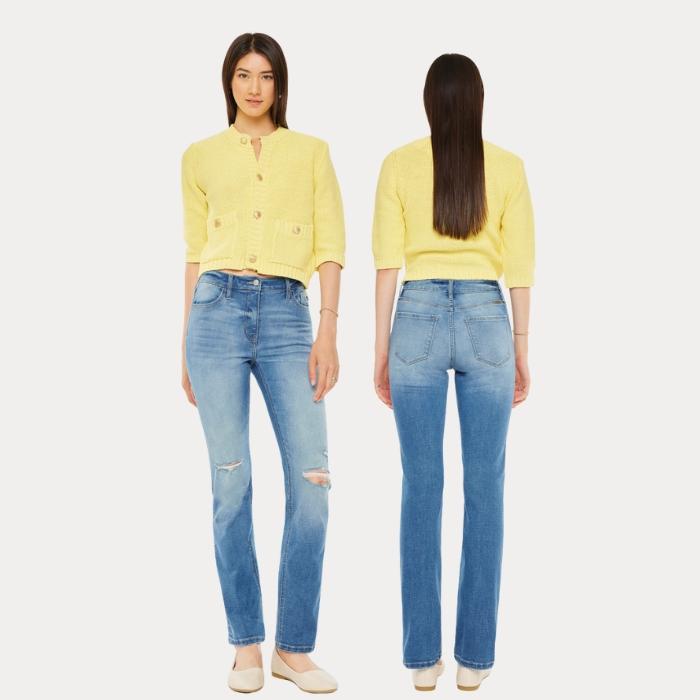 KANCAN - Diana Essentials Women's High Rise Slim Straight Comfy and Structured Jeans