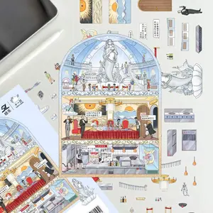 Mermaid Aquarium Scene 3D Stickers, Creative DIY 3D Decorative Sea Life Stickers, Dreamy Underwater Puzzle Handmade Stickers, Scrapbooking