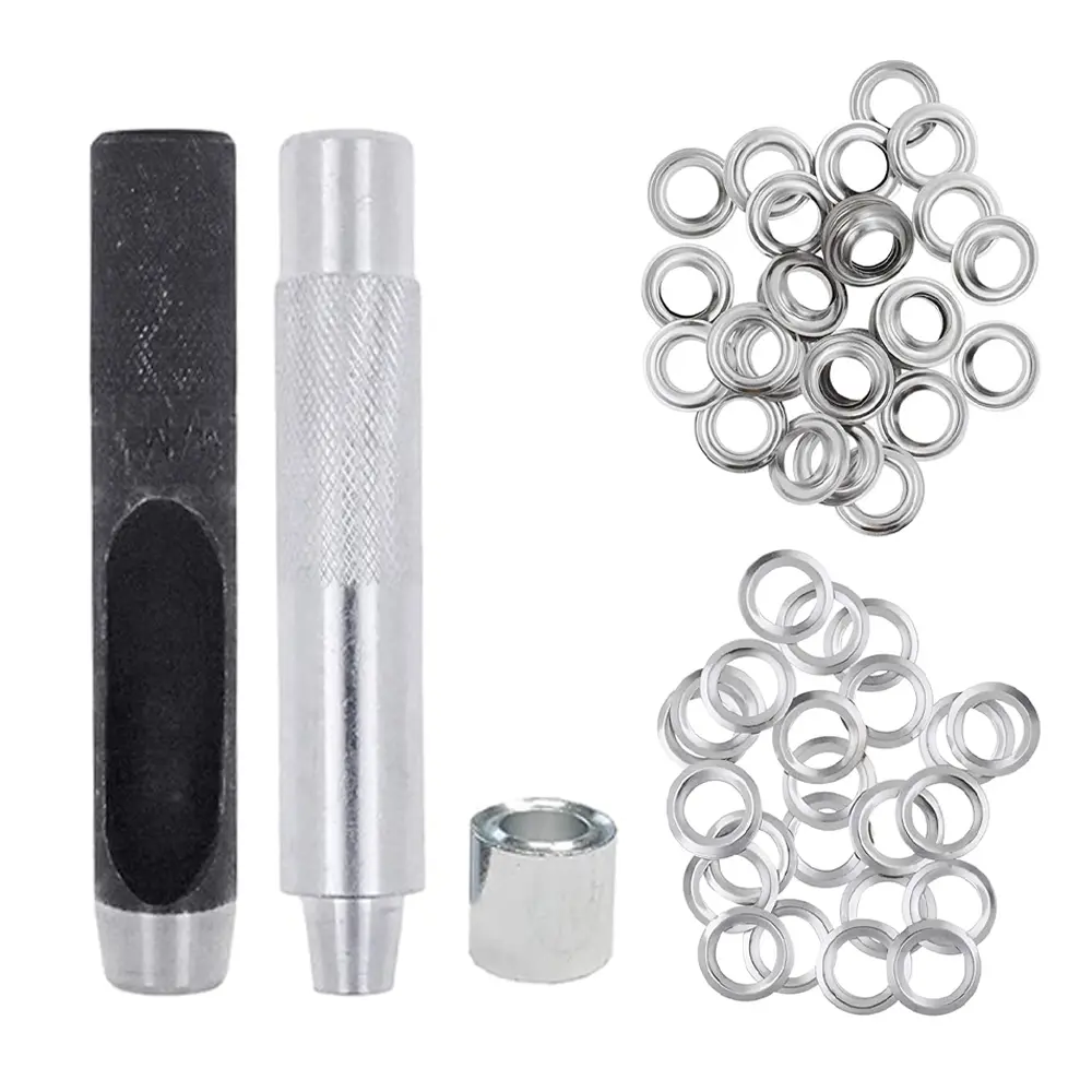 Mandala Crafts Grommet Eyelet Kit with Setting Tools - Sewing Accessories and Supplies for Leather, Fabric, Boots Repair