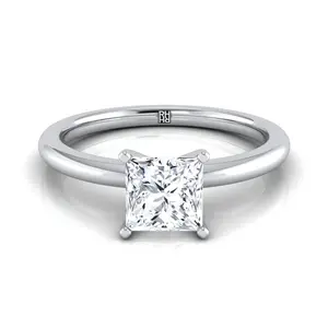 The Floria Solitaire Engagement Ring Setting for Princess Diamonds in Platinum