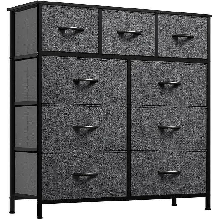 9-Drawer 11.8 in. Wide Chest of Drawers Fabric Storage Tower with Steel Frame, Wooden Top - On Sale - Bed Bath & Beyond - 41348169