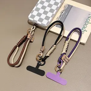 Universal Mobile Phone Straps Collision Color Woven Phone Hanging Rope Short Handheld Pendant Anti Fall Versatile Wristband