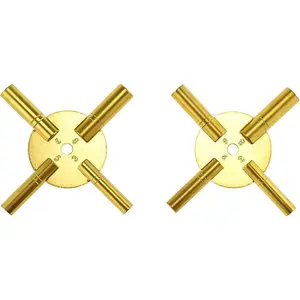 2 Pieces 4-in-1 Odd/Even Number Durable Brass Clock Winding Keys for Antique Clock Repair and Daily Maintenance