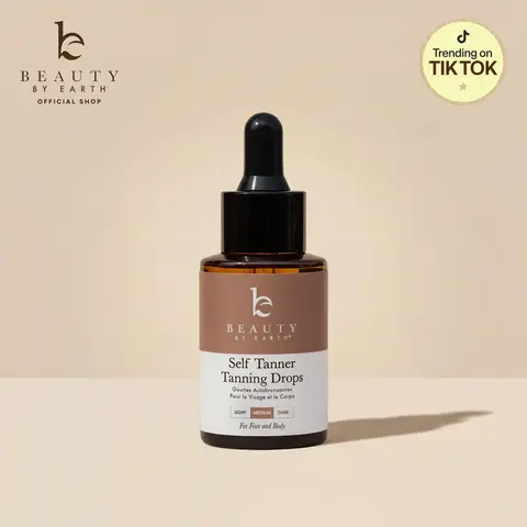 Beauty by Earth Self Tanner Drops - Best Customizable Tanning Drops for Face & Body, Golden Natural Bronzed Sunless Glow, Made in USA, Cruelty-Free for All Skin Types