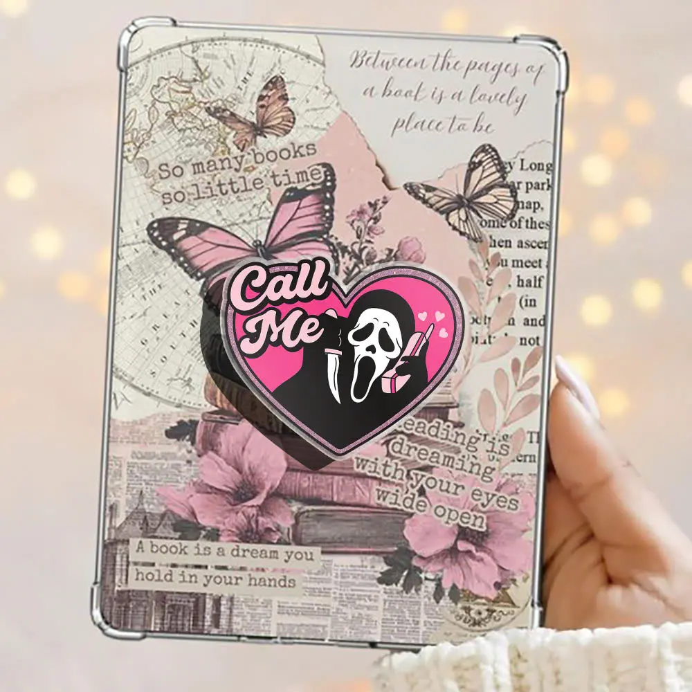 Scary Cute Call Me Pink Ghostface Horror Babe Magnetic Kindle Grip Book Lover Cute Kindle Accessories Phone Holder PopSocket Phone Grip Magnetic Pop Socket Phone Grip