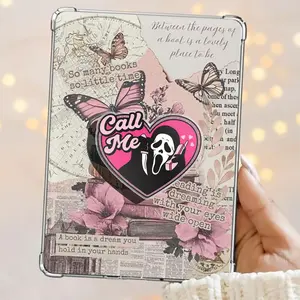 Scary Cute Call Me Pink Ghostface Horror Babe Magnetic Kindle Grip Book Lover Cute Kindle Accessories Phone Holder PopSocket Phone Grip Magnetic Pop Socket Phone Grip