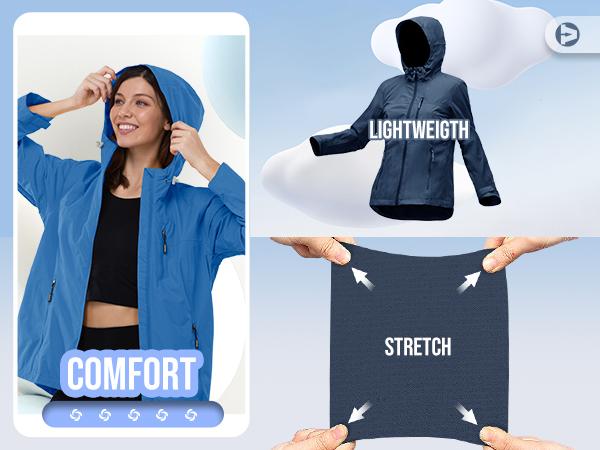 Outdoor Ventures Women's Packable Slim Long-Sleeve Polyester Rain Jacket for Ladies - Waterproof, Hooded, Sporty Style Tops with Durable Fabric for Cycling (Sports & Outdoor Wear) Outdoor Ventures Women's Packable Slim Long-Sleeve Polyester Rain Jacket for Ladies - Waterproof, Hooded, Sporty Style Tops with Durable Fabric for Cycling (Sports & Outdoor Wear)