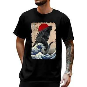 100% Cotton Retro Vintage Japanese Art Legendary Rare Kaiju T-Shirt