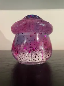 Resin Mushroom Trinket Jar glittered
