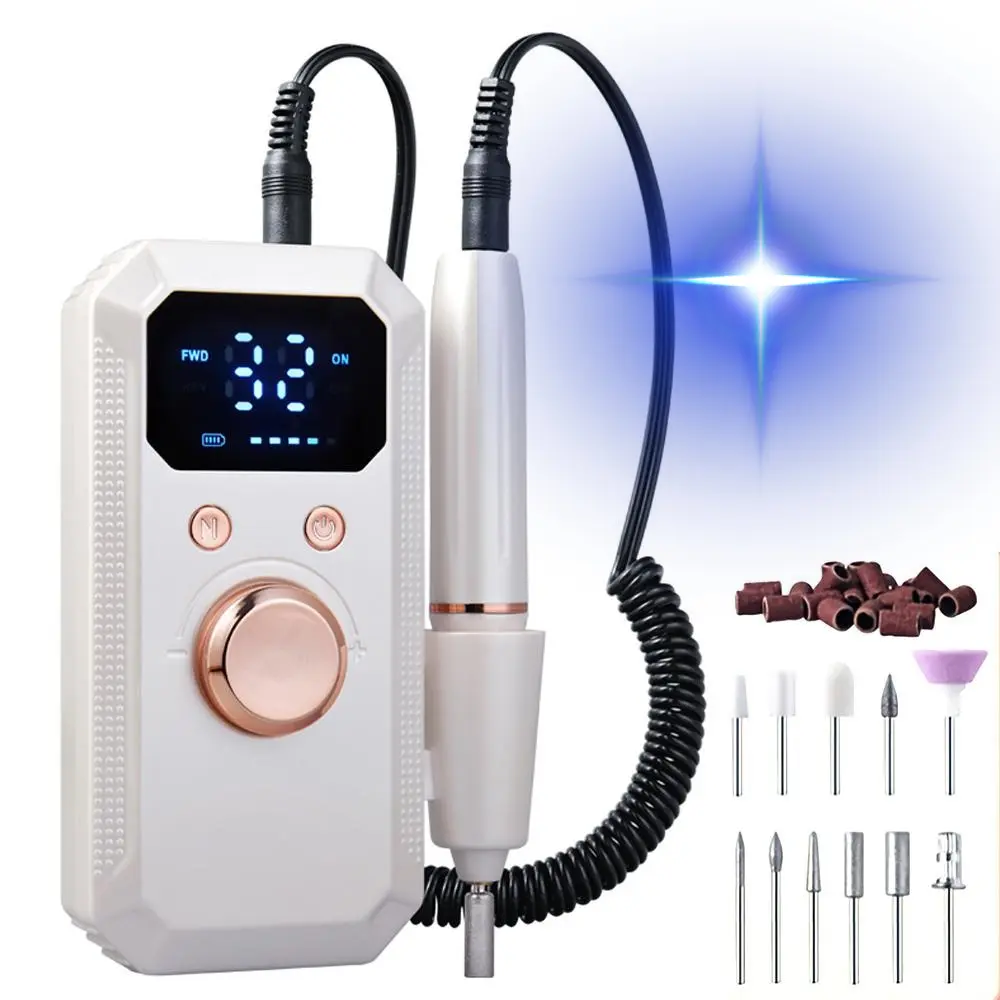 32000RPM Portable Cordless Nail Drill Machine Set Professional Rechargeable Electric Nail Polisher For Nail Manicure, Acrylic, Gel# high-efficiency power