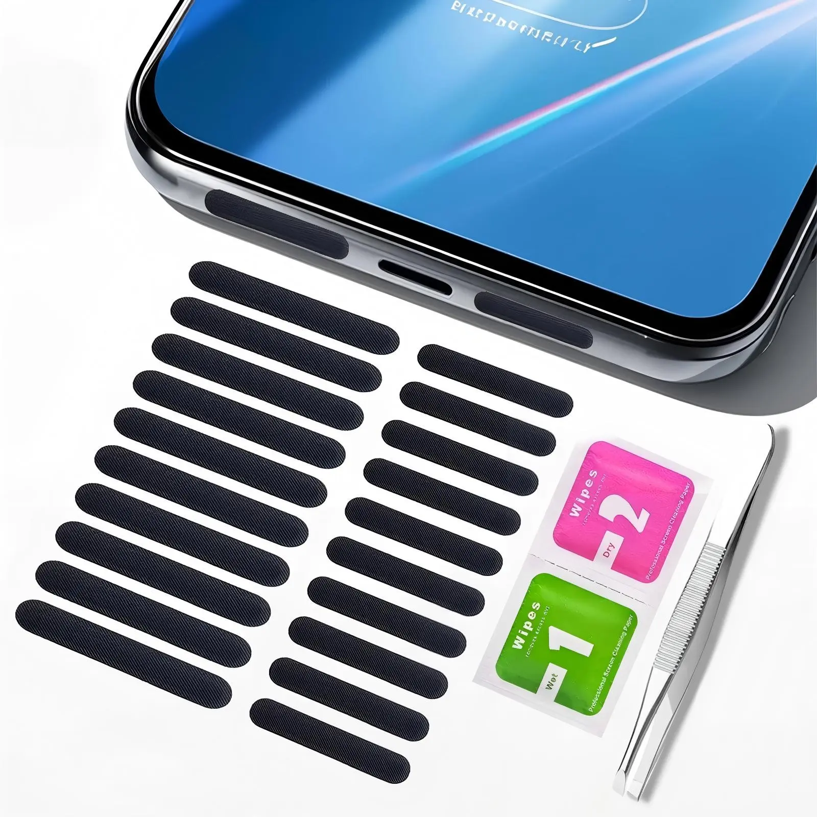 20PCS Mobile Phone Dustproof Net Stickers Speaker Mesh Anti Dust Proof Adhesive Sticker Universal Protect Trumpet Accessories Gift With Tweezers