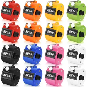 16 count Handheld Clicker Counter 4 Digit Mechanical Tally Counter Assorted Color Pitch Palm for Counting Numbers Knitting Coaching Golf Lap Fishing School  Event