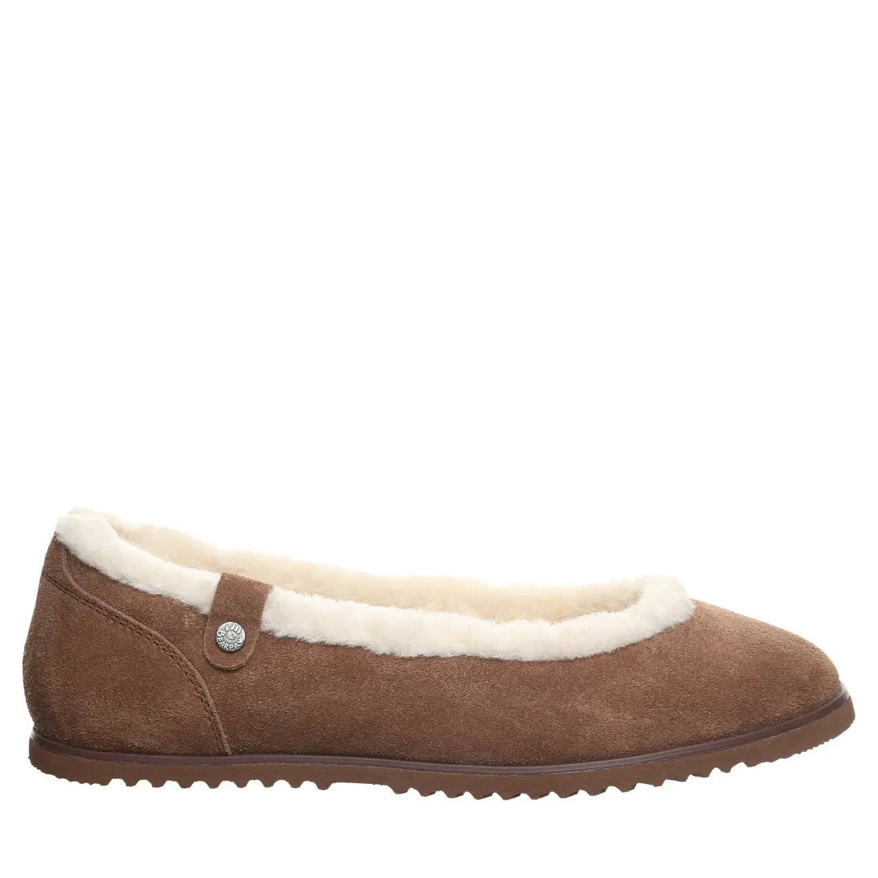 BEARPAW Delphi Women's Cozy Suede Ballet Flats - Cocoa
