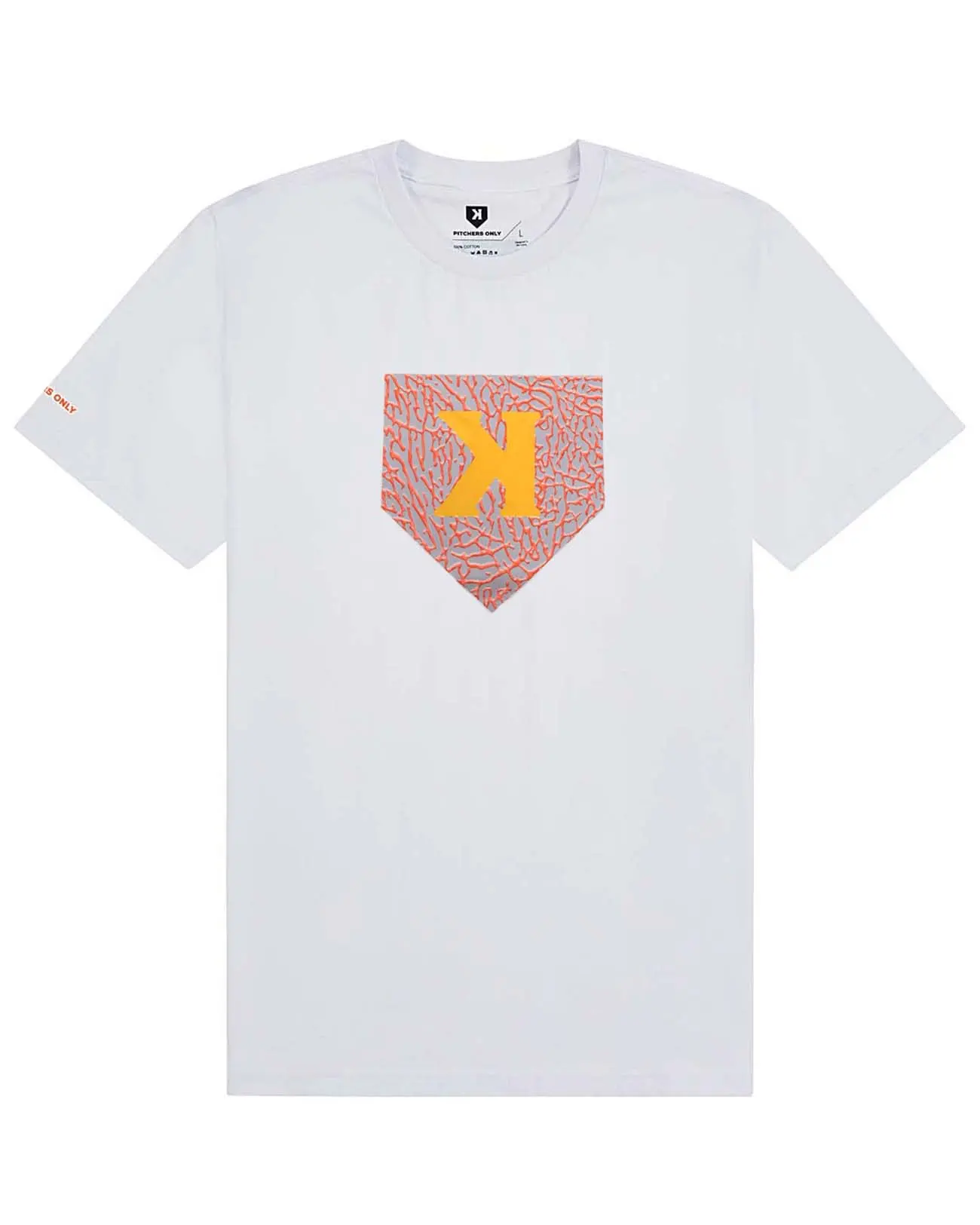 Men's Baseball T-Shirt, Pitchers Only Citrus, 100% Cotton 170 GSM, Screen Printed Front and Back