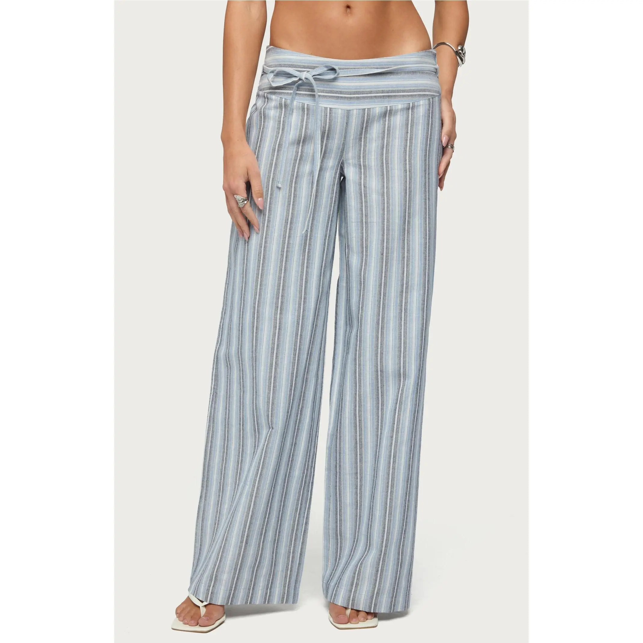 Edikted Women's Chera Striped Wide Leg Pants