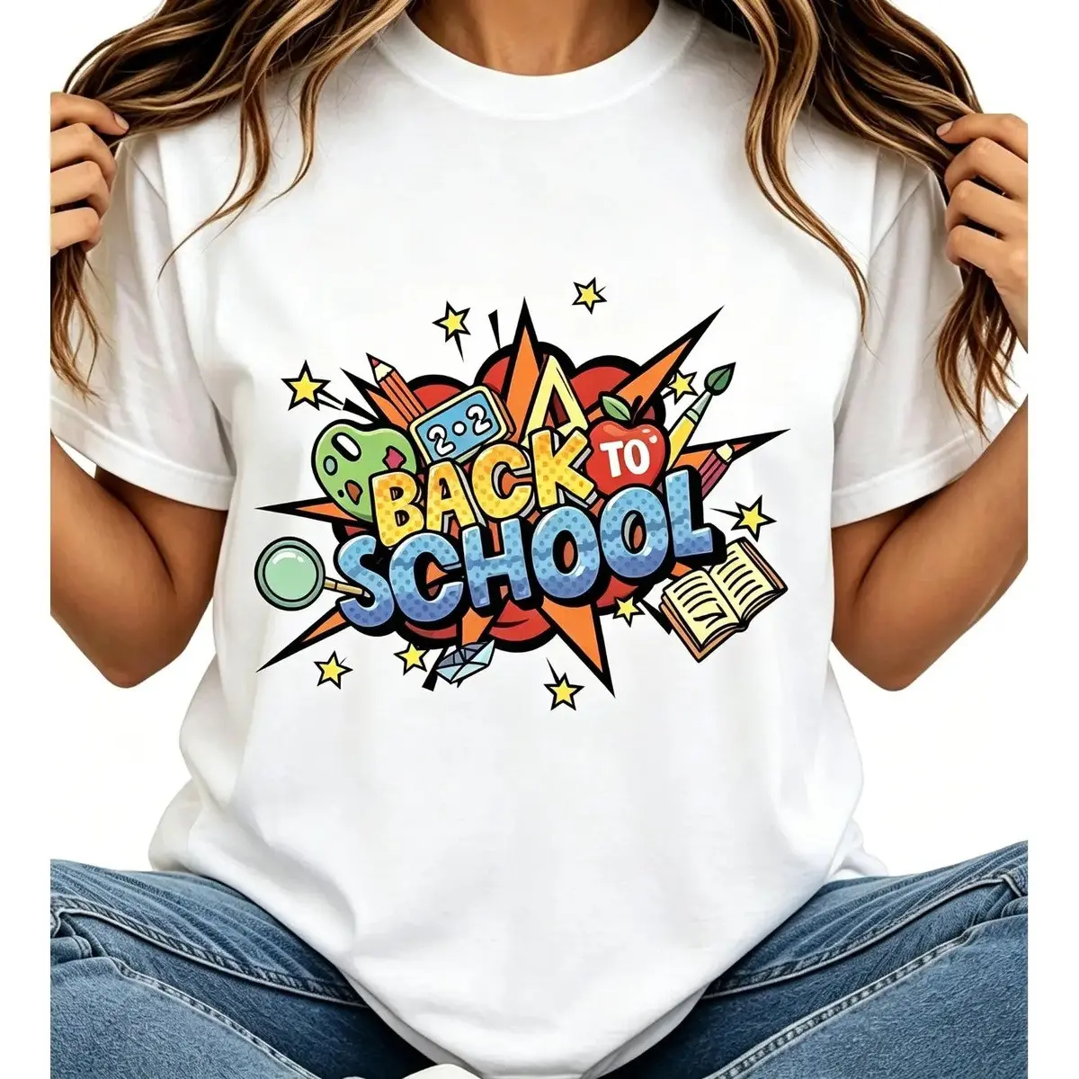 Women Men Back To School Graphic Tee Shirts Cute Teacher Student T-Shirt First Day Of School Outfit