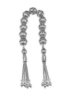 Sterling Silver Filigree Art 11 Pieces Lace Beads Stress Chain Tasbih