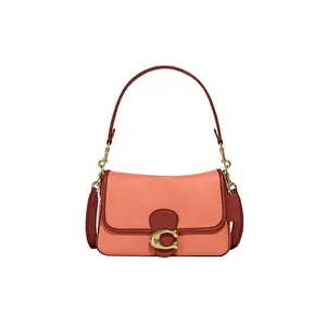 COACH Tabby 26 Medium Leather Handbag with Detachable Strap in Blush Pink and Brown for Women