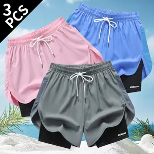 Women's 2 in 1 Running Shorts Double Layer Athletic Shorts Lightweight Quick Dry Workout Gym Shorts with Inner Liner, High Waisted Sports Shorts for Jogging, Fitness, Yoga, Outdoor Activities