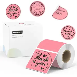 2 Inch Round Thermal Sticker Labels(50mm)- 150 Sheets/Roll, Self-Adhesive Direct Thermal Paper For P50/M110/M220/D100/D200/X4 Printers, Circle Stickers For Reatil Thank You Tags, Food Jars & Gift Packaging