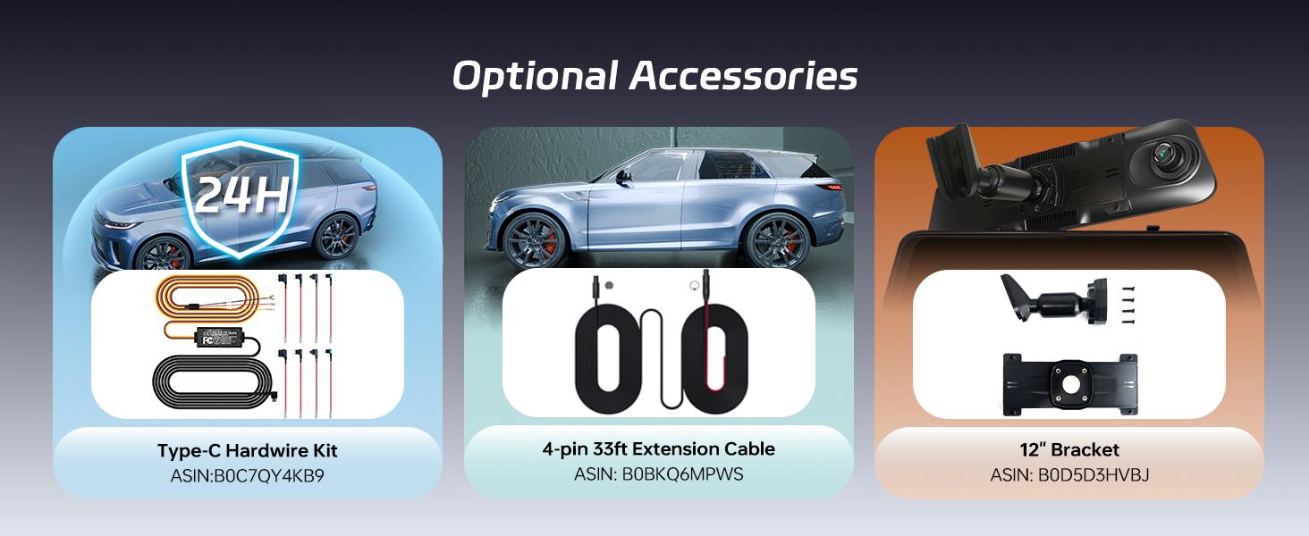 Pelsee S12 Pro Mirror Dash Cam with STARVIS 2 Sensor, Rear View Mirror Camera 5.8GHz WiFi, 4K Front and 1080P Rear Backup Camera for Car, ADAS &BSD, Voice Control, Color Night Vision, 64G Meomory Card