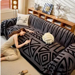 Bohemian Faux Fur Sofa Throw | Tribal Pattern for Moody Living Room Aesthetics