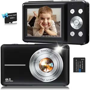 Digital Camera,FHD 1080P  Camera 44MP Point and Shoot Digital Cameras with 32GB Card,16X Zoom,Anti-Shake,Date ,Compact Small Cameras Photography for  Student Teen Girl Boy(Black)