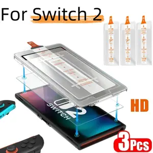 Switch2 Screen Protector Film Set, High-Alloy Material, 9h Hardness, Dust-Free Installation, Easy-To-Apply Design