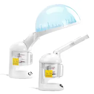 summervibes Luxury 2-in-1 Professional Hair & Facial Steamer, Detachable Bonnet Hood, Nano Ionic UV Ozone Face Steamer with 360-Degree Rotatable Sprayer for Salon & Home Beauty
