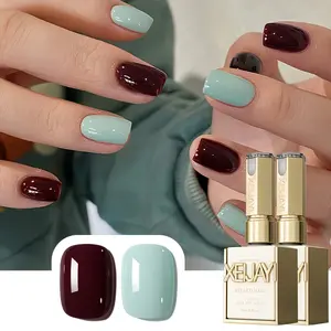 【live off】2PCS*15ML Wine Red Mint Green 84+34 Two Color Set Nail Gel High Saturation Gloss Firm and Long-lasting White Whitening Nail Gel Suitable For Salon Home Manicure DIY Female Holiday Gifts