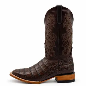 Dark Ranch Brown Coco Belly Boots- Square Toe