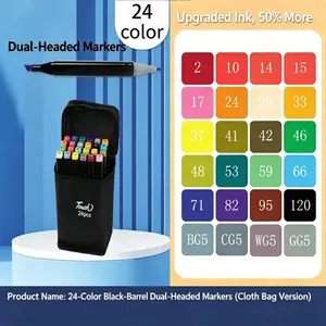 Dual-Tip Permanent Markers, Quick-Drying Oil-Based Colored Art Pens, Large-Size Watercolor Highlighters, Non-Toxic Mark Set for Kids Art Craft Graffiti Supplies (Home & Festive Party Bag Gift)