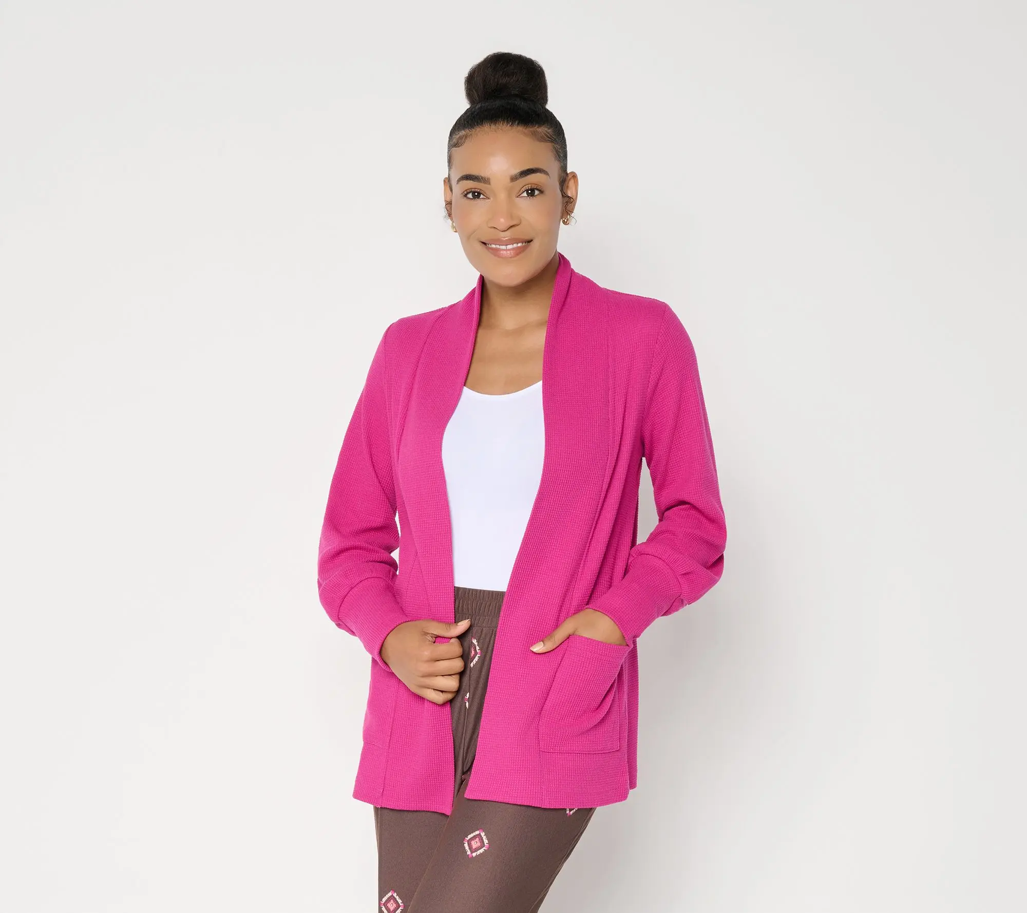 Belle Boho by Kim Gravel Pet Baby Waffle Bishop Sleeve Cardigan