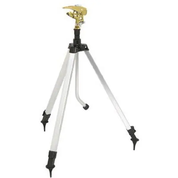Fiskars 106839 Green Thumb Tripod Sprinkler, Adjustable Sprinkler, Garden Watering Sprinkler, Telescopic